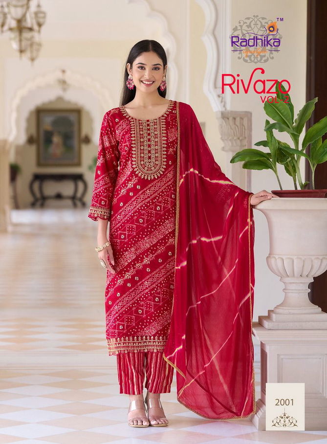 Rivazo Vol 2 By Radhika Rayon Printed Readymade Suits Wholesale Market In Surat